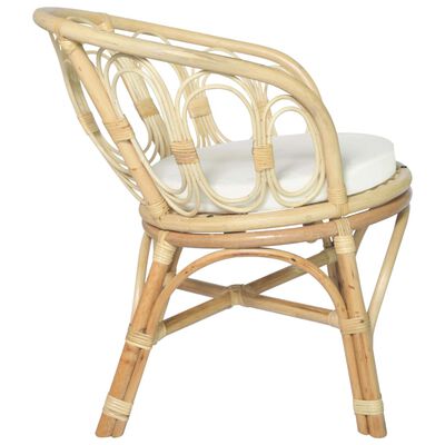 vidaXL Valgomojo kėdė su pagalvėle, natūralus ratanas ir linas