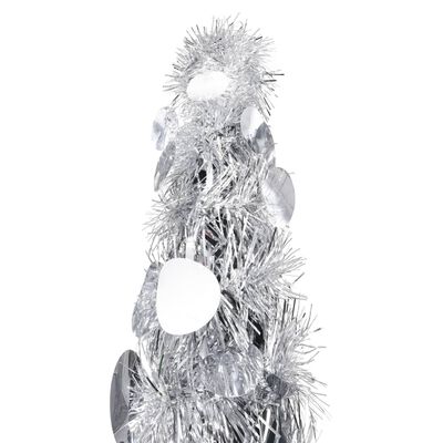 vidaXL Išskleidžiama dirbtinė Kalėdų eglutė, sidabrinė, 150cm, PET