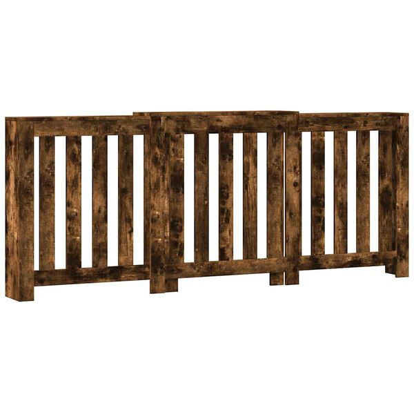 vidaXL Radiatoriaus uždangalas, dūminis, 205x21,5x83,5cm, mediena