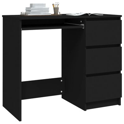 vidaXL Rašomasis stalas, juodos spalvos, 90x45x76cm, apdirbta mediena