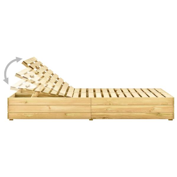 vidaXL Dvivietis saulės gultas, žaliai impregnuota pušies mediena