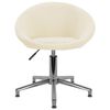 vidaXL Pasukama valgomojo kėdė, kreminės spalvos, audinys (330441)