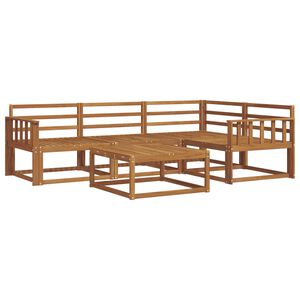 vidaXL Lauko sofos komplektas 5 pcs Natūrali Kietos akacijos mediena