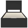 vidaXL Lovos rėmas su stalčių Juoda 90 x 200 cm Inžinerinė mediena