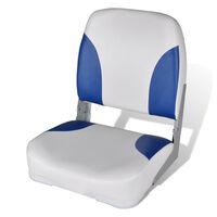 vidaXL Valties sėdynė su atlošu, mėlyna/balta, 41x36x48cm, sulankstoma