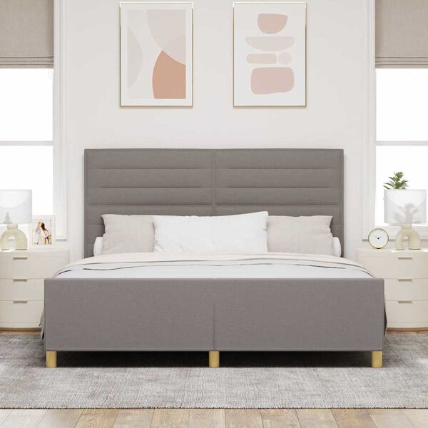 vidaXL Lovos rėmas su galvūgalio Taupe 180 x 200 cm audinys