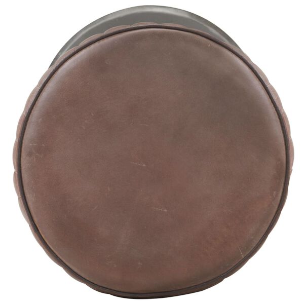 vidaXL Baro taburetė, baltintos rudos spalvos, tikra oda