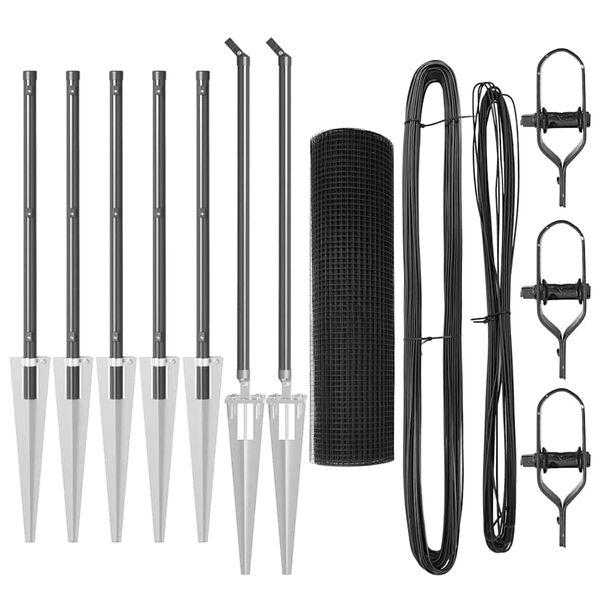 vidaXL Tvorelės stulpas Pilka 10 x 0,6 m (16 x 16 mm tinklas)