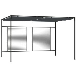 vidaXL Pavėsinė su įtraukiamu stogu, antracito, 4x3x2,3m, 180g/m&sup2;