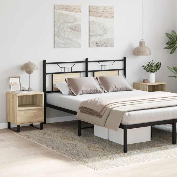 vidaXL Naktinės spintelės, 2vnt., sonoma ąžuolo, 40x35x50cm, mediena