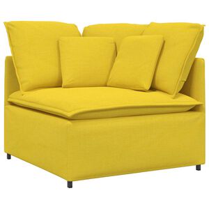 vidaXL Modulinė kampinė sofa su pagalvėlėmis, &scaron;viesiai geltona, 100 cm