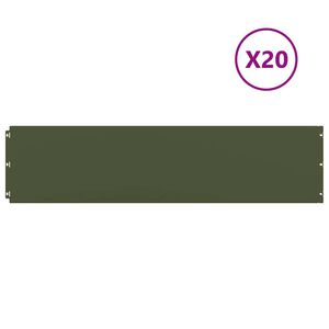 vidaXL vejos apvadai 20 vnt Olive Green &scaron;altai valcuotas plienas