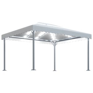 vidaXL Pavėsinė su lemputėmis LED, kreminė, 400x300cm