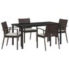 vidaXL Sodo valgomojo komplektas 5 pcs Ruda ir juoda PE ratanas