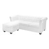 vidaXL L-formos Chesterfield sofa, dirbtinė oda, balta