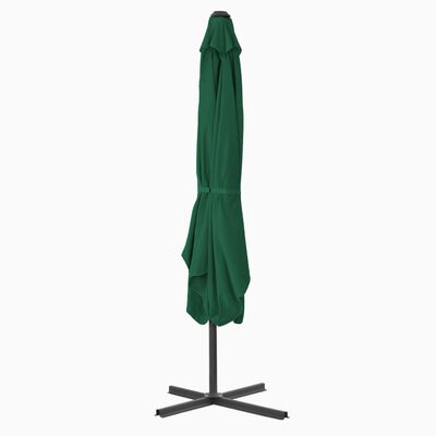 vidaXL Lauko skėtis su plieniniu stulpu, žalios sp., 250x250 cm