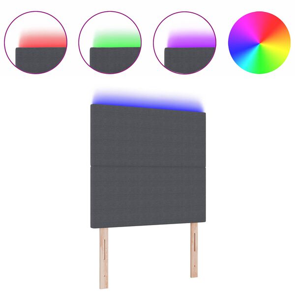 vidaXL LED galvūgalis su galvūgalio Tamsiai pilka 100 cm Poliesteris