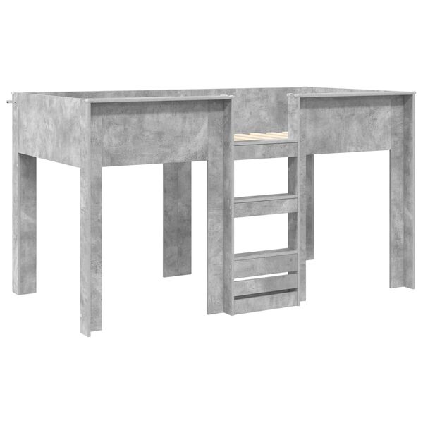 vidaXL Vaikų dvigulė lova Betono pilka 100 x 200 cm Apdirbta mediena