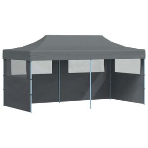vidaXL I&scaron;skleidžiama proginė palapinė, antracito spalva, 3x6m