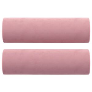 vidaXL Pagalvėlės, 2vnt., rožinės spalvos, 15x50cm, aksomas