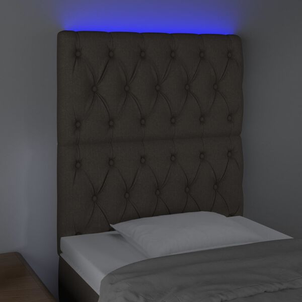 vidaXL Galvūgalis su LED, taupe spalvos, 80x7x118/128cm, audinys