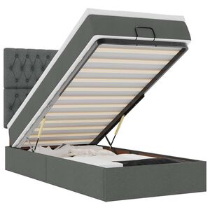 vidaXL Osmanų lova su čiužiniu ir LED tamsiai pilkas 80x200cm audinys