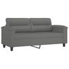 vidaXL Dvivietė sofa, tamsiai pilka, 140cm, mikropluošto audinys