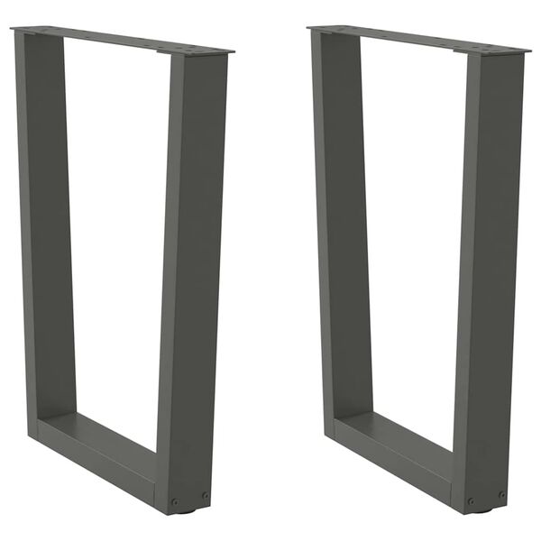 vidaXL Valgomojo stalo kojos, V formos, 2 vnt., antracito spalvos, 60x(72-73,3) cm, plienas