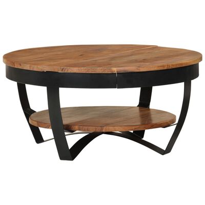vidaXL Kavos staliukas, 65x65x32cm, akacijos medienos masyvas