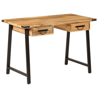 vidaXL Rašomasis stalas su stalčiais, 105x55x70cm, mango ir geležis