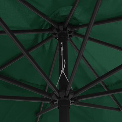 vidaXL Lauko skėtis su metaliniu stulpu, žalios spalvos, 400cm