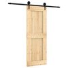 vidaXL Slankios durys Natūrali ir juoda 80 x 210 cm