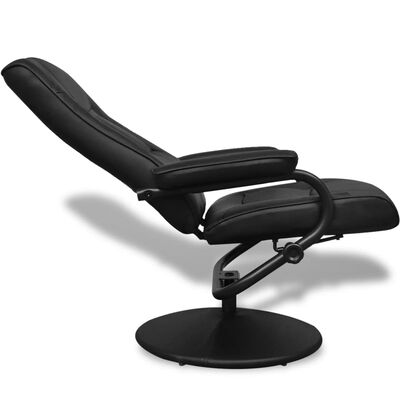 vidaXL Televizoriaus krėslas su pakoja, juodas, dirbtinė oda