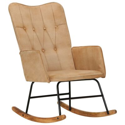 vidaXL Supama kėdė, kreminės spalvos, drobė, vintažinio dizaino
