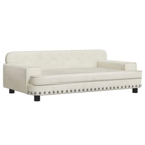 vidaXL Vaiki&scaron;ka sofa, kreminės spalvos, 90x53x30cm, aksomas