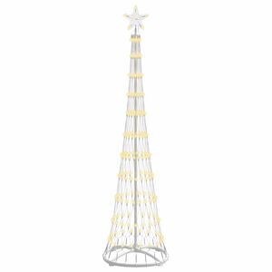 vidaXL LED Kalėdų medis &Scaron;ilta balta 51 x 51 x 190 cm metalas