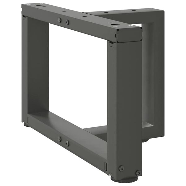 vidaXL Kavos staliuko kojelės, T formos, 2 vnt., antracito spalvos, 40x25x(30-31) cm, plienas