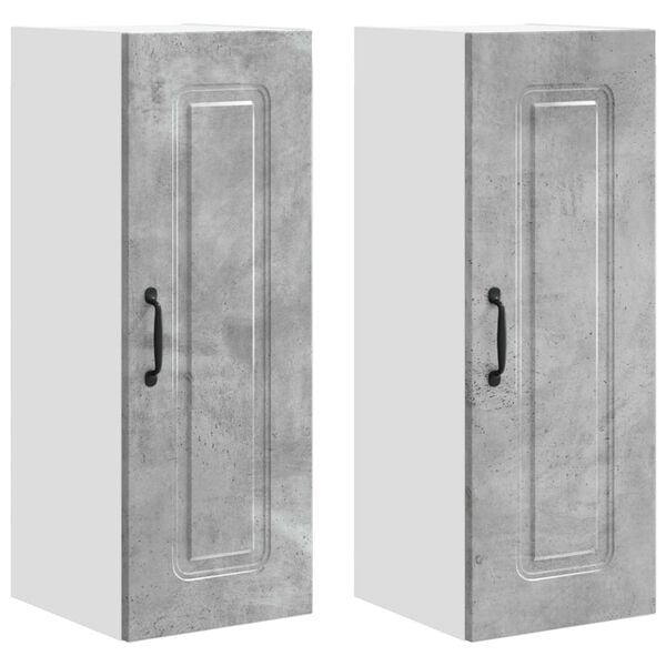 vidaXL Virtuvės spintelė Kalmar 2 pcs Betono pilka 30 x 31 x 80 cm