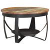 vidaXL Kavos staliukas, skersmuo 68x43cm, perdirbtos medienos masyvas