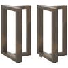 vidaXL Valgomojo stalo kojelės, T formos, 2 vnt., juodos, 50x35x(72-73) cm, plienas