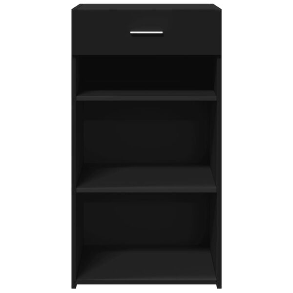 vidaXL &Scaron;oninė spintelė, juodos spalvos, 50x42,5x93cm, apdirbta mediena