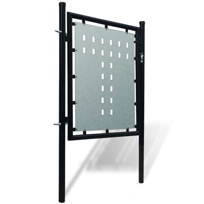 vidaXL Viengubi vartai, juodos spalvos, 100x150cm