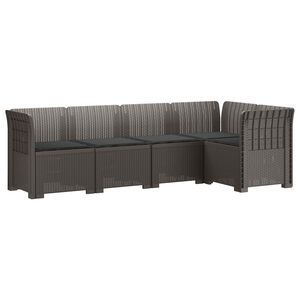 vidaXL 5-vietė sodo sofa su pagalvėlėmis Rataninio i&scaron;vaizdos PP
