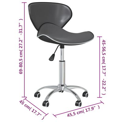 vidaXL Besisukančios valgomojo kėdės, 4vnt., pilkos, dirbtinė oda