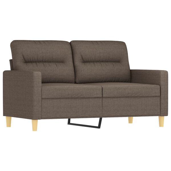 vidaXL Dvivietė sofa su pagalvėmis, taupe, 120cm, audinys