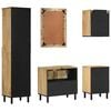 vidaXL Vonios kambario baldų komplektas, 5 dalių, mango masyvas