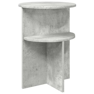 vidaXL &Scaron;oninis stalas Betono pilka &Oslash; 39,5 x 55 cm Apdirbta mediena