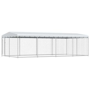 vidaXL Lauko voljeras &scaron;unims su stogu, 7,6x3,8x2,3m