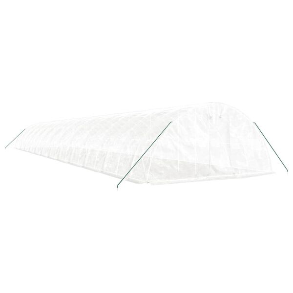 vidaXL &Scaron;iltnamis su plieno rėmu, baltos spalvos, 24x5x2,3m, 120m&sup2;