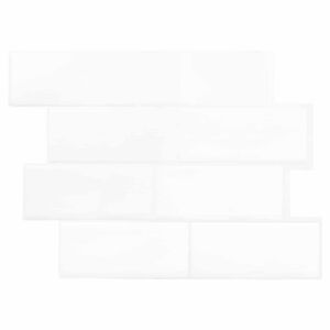 vidaXL Metro plytelė 10 vnt. Balta 29 x 21 cm Poliuretanas ir PET